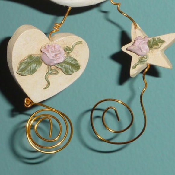 🕊️SALE Vintage Ivory Dove ceramic ornament copper wire Victorian Peace Christmas - Picture 4 of 5